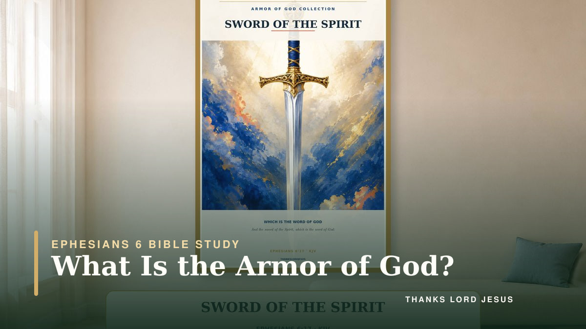 Sword of the Spirit artwork introducing an explanation of the Armor of God in Ephesians 6