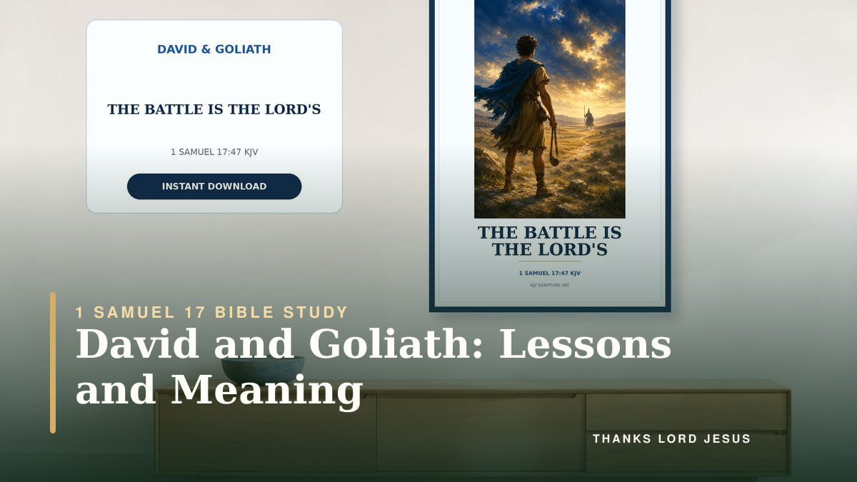 David and Goliath Scripture art introducing lessons from 1 Samuel 17