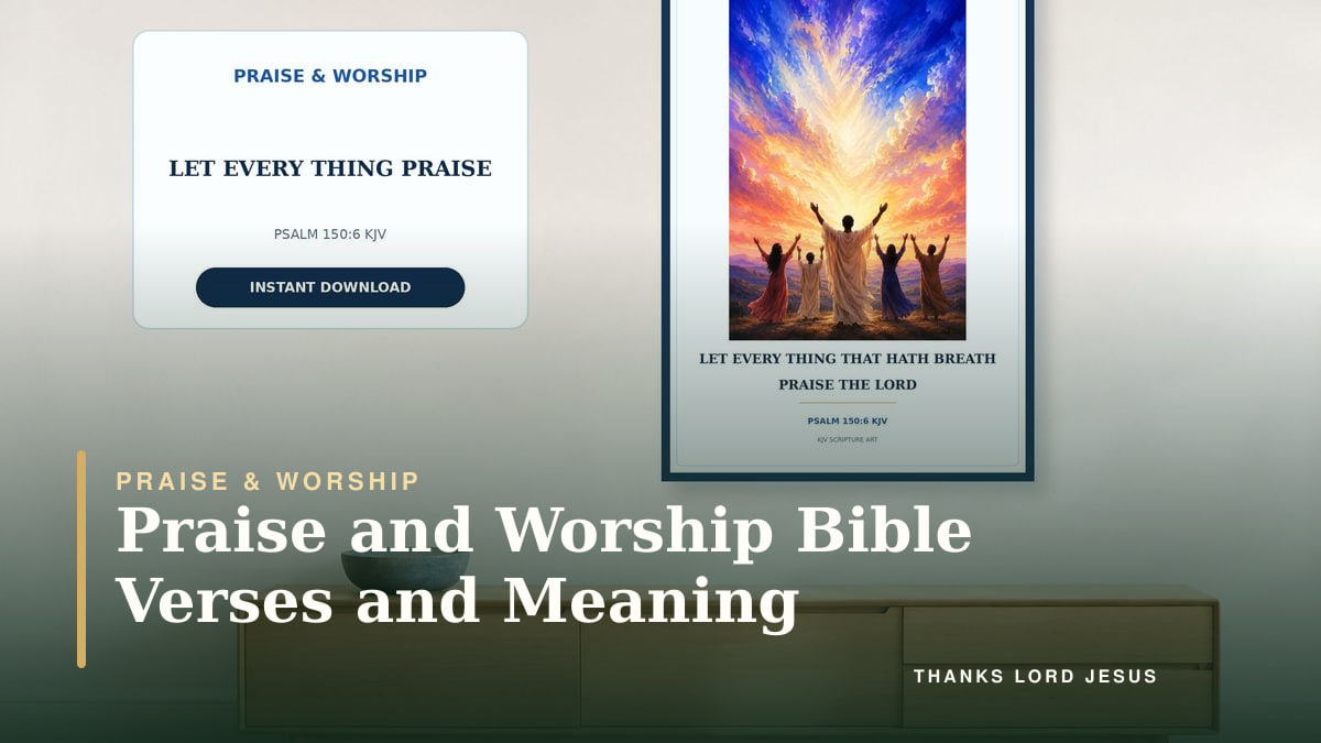 Praise the Lord printable Scripture art introducing Bible verses about praise and worship