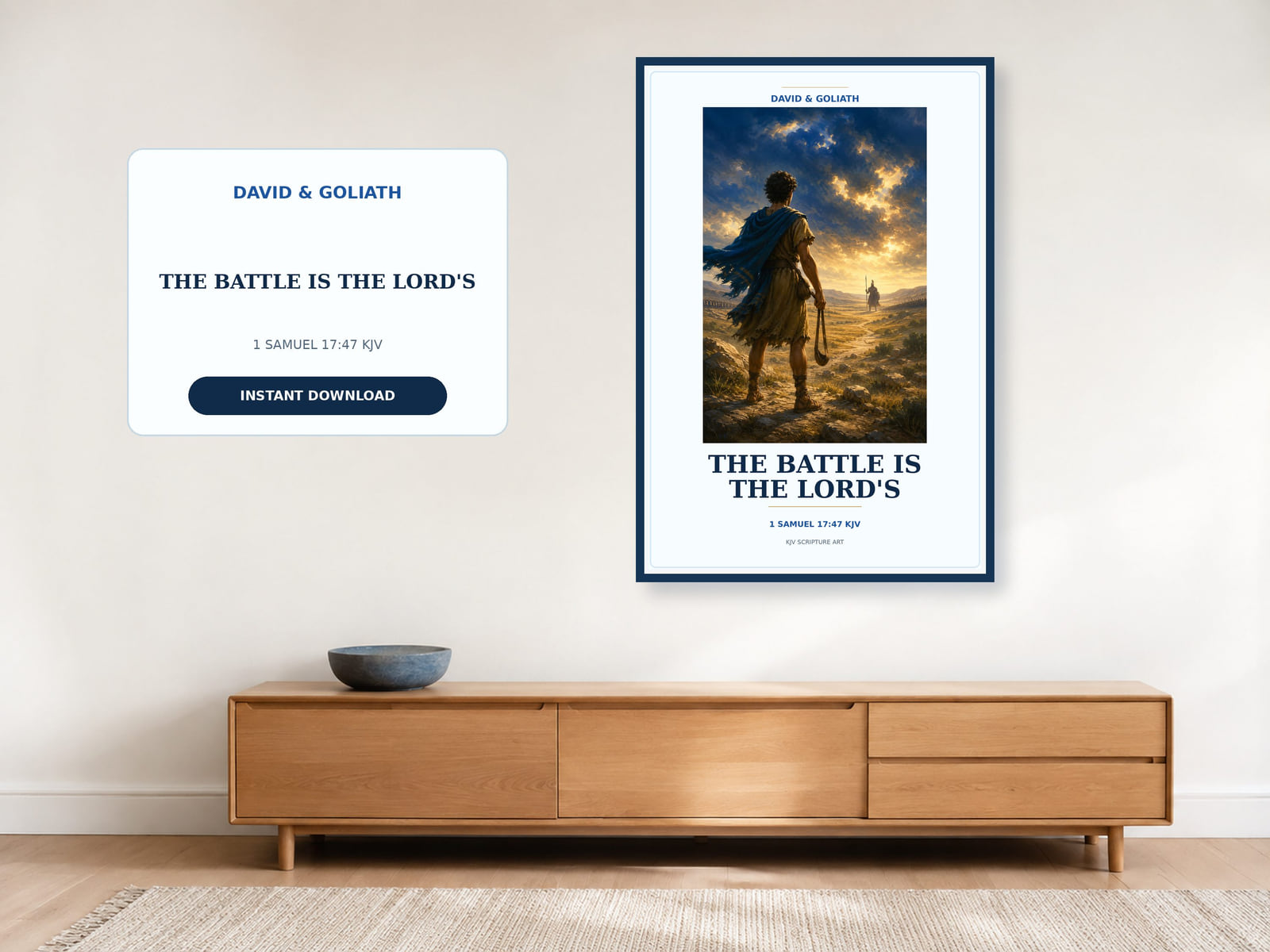 The battle is the Lord's 1 Samuel 17:47 David and Goliath wall art