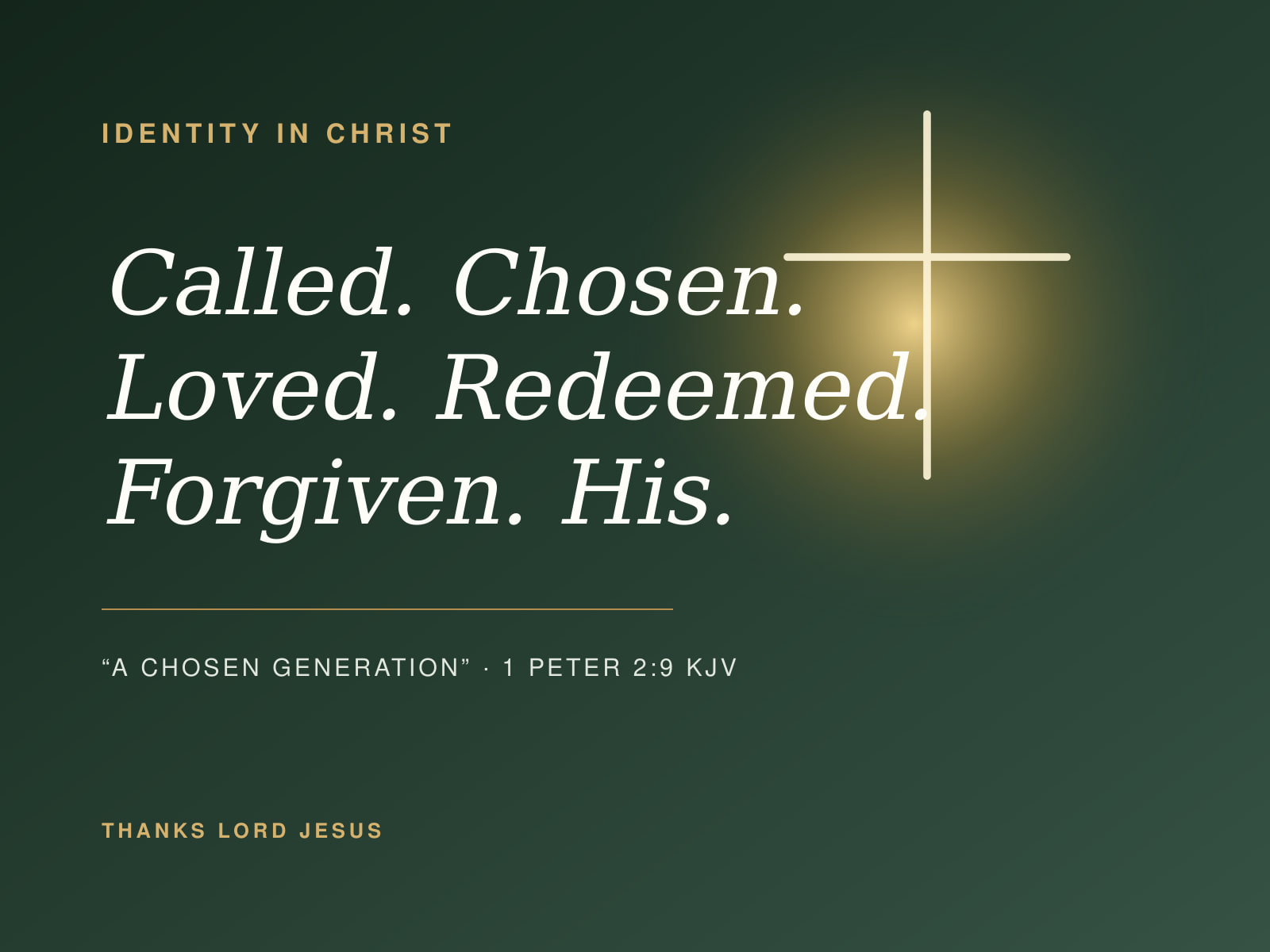 Identity in Christ Bible verse visual inspired by 1 Peter 2:9