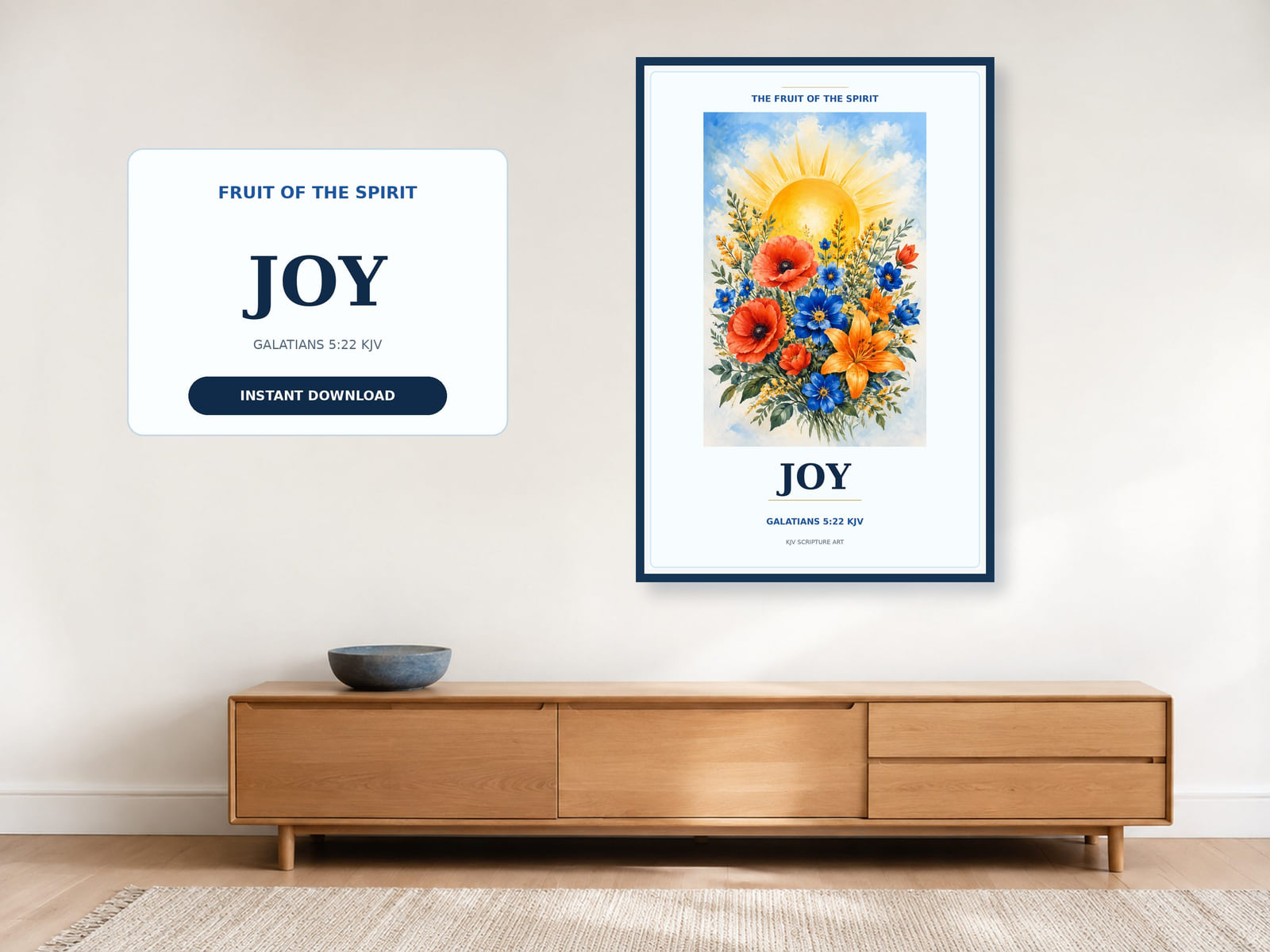 Joy Fruit of the Spirit colorful printable Scripture wall art