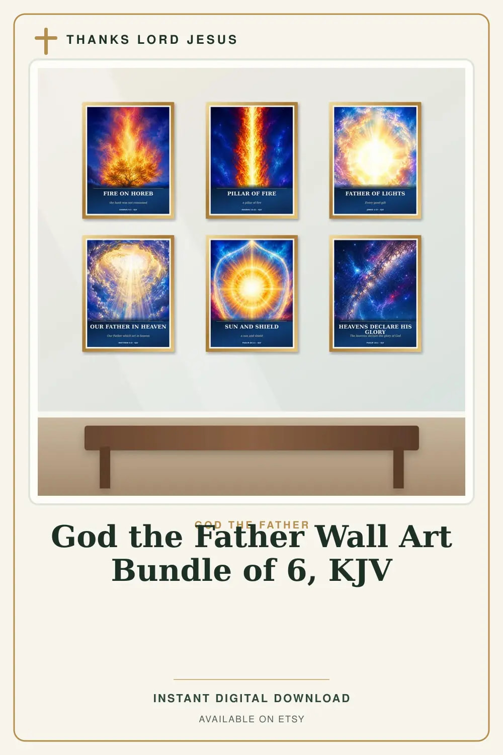 God the Father Wall Art Bundle of 6, a Christian digital printable from the God the Father collection by Thanks Lord Jesus