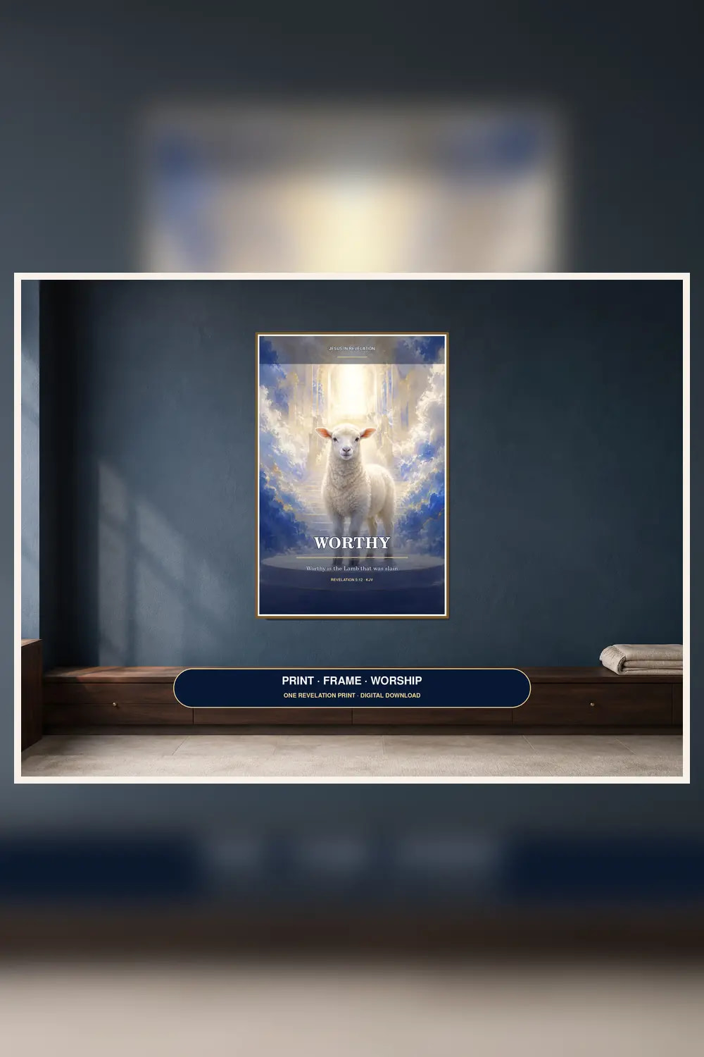 Worthy Is the Lamb Wall Art, a Christian digital printable from the Jesus Christ collection by Thanks Lord Jesus