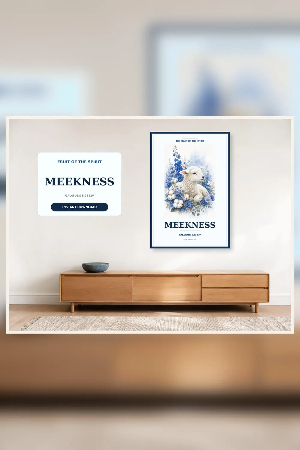 Meekness Fruit of the Spirit Wall Art Christian printable wall art Meekness Fruit of the Spirit Wall Art, a Christian digital printable from the Fruits of the Spirit collection by Thanks Lord Jesus