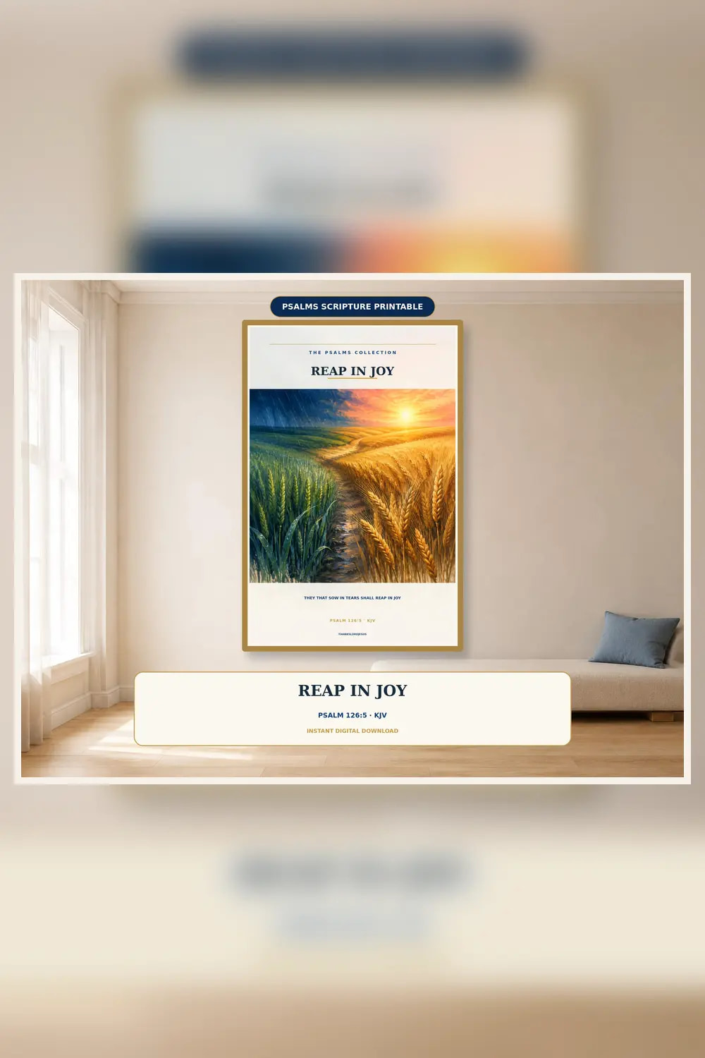 Reap in Joy Wall Art, a Christian digital printable from the Psalms & Protection collection by Thanks Lord Jesus