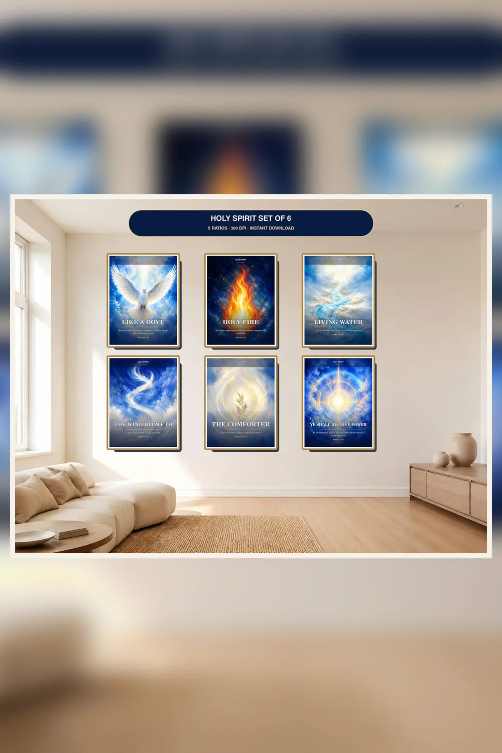 Holy Spirit Wall Art Bundle Set of 6, a Christian digital printable from the Holy Spirit collection by Thanks Lord Jesus