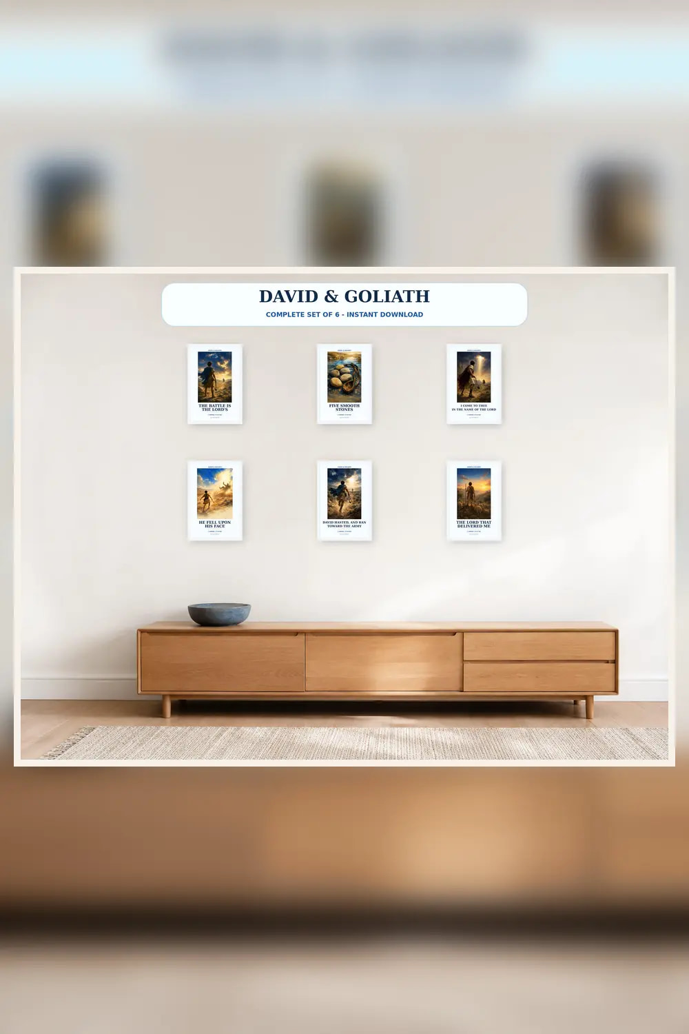 David and Goliath Complete Set of 6 Christian printable wall art David and Goliath Complete Set of 6, a Christian digital printable from the David & Goliath collection by Thanks Lord Jesus
