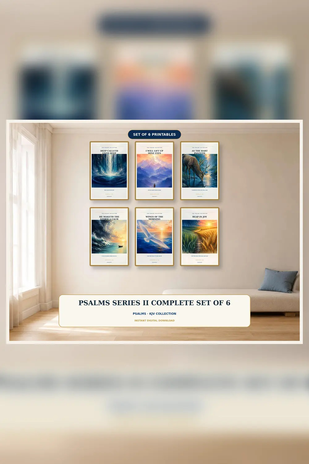 Psalms Wall Art Set of 6, a Christian digital printable from the Psalms & Protection collection by Thanks Lord Jesus
