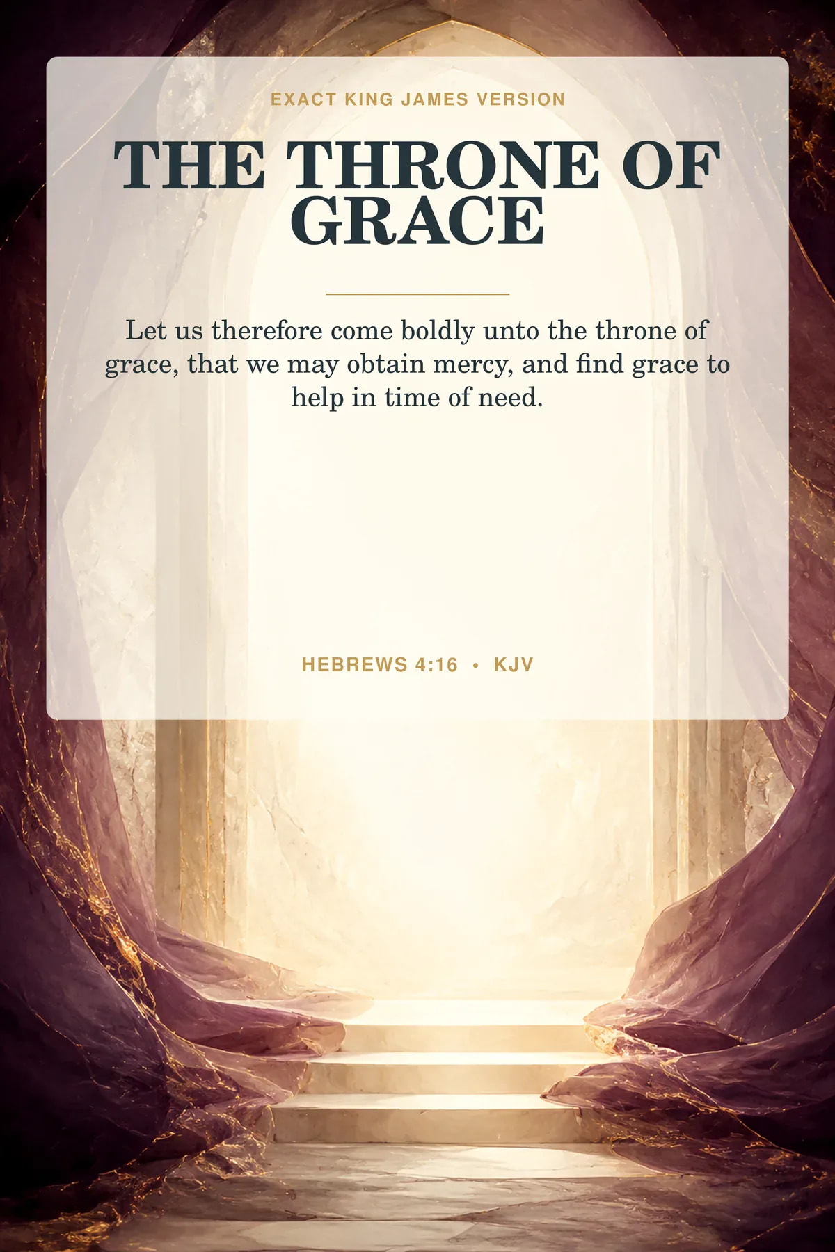 Throne of Grace Wall Art Etsy hero preview in deep plum, porcelain ivory, natural stone, antique gold