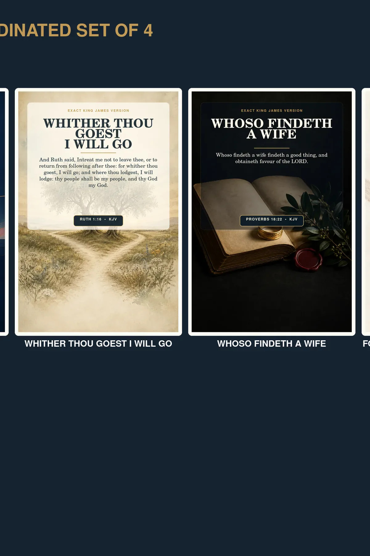 KJV christian marriage scripture wall art set set of four coordinated Christian printable designs