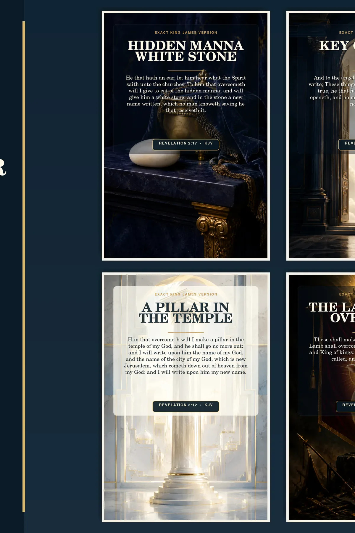 KJV overcomer promises wall art set with 4 coordinated Christian printable designs