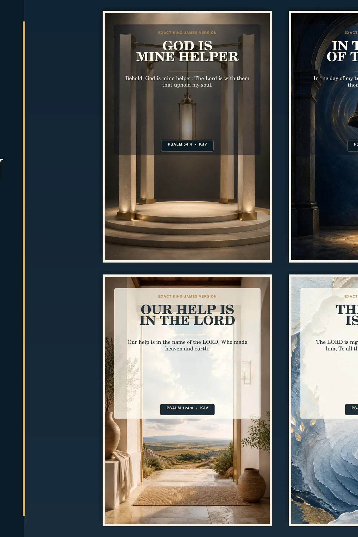 KJV call upon the Lord Psalm wall art set with 4 coordinated Christian printable designs