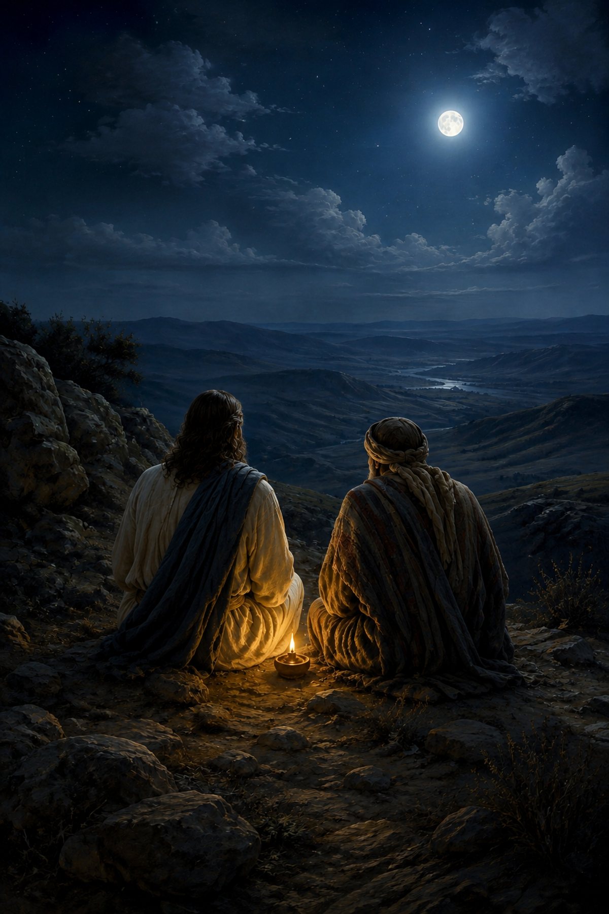 You Are Not Alone premium Christian wall art from the Jesus Comfort / Come Unto Me collection, with Jesus shown reverently without detailed facial depiction.