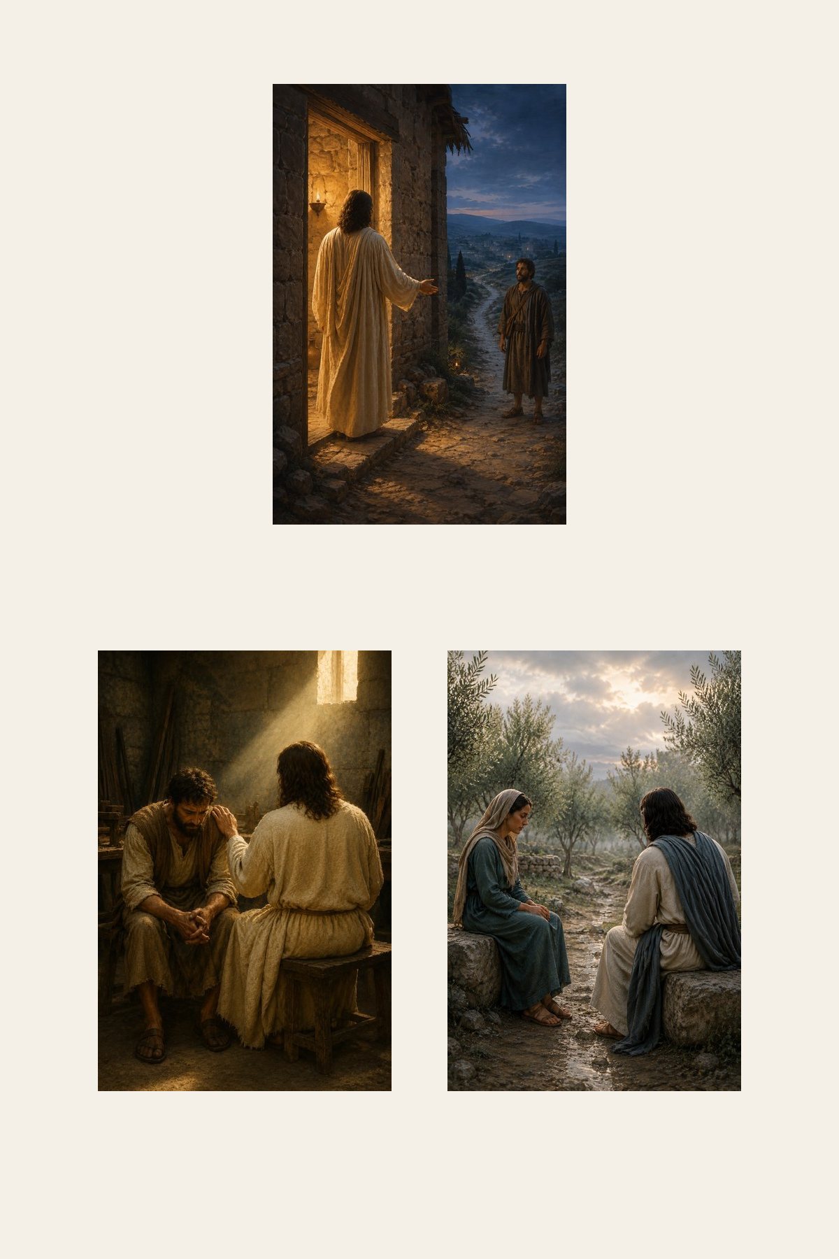 Come Unto Me Comfort Collection Set of 3 premium Christian wall art bundle displayed as a clean gallery with all 3 included artworks visible.